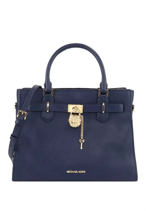 michael kors navy hamilton medium|Michael Kors md satchel.